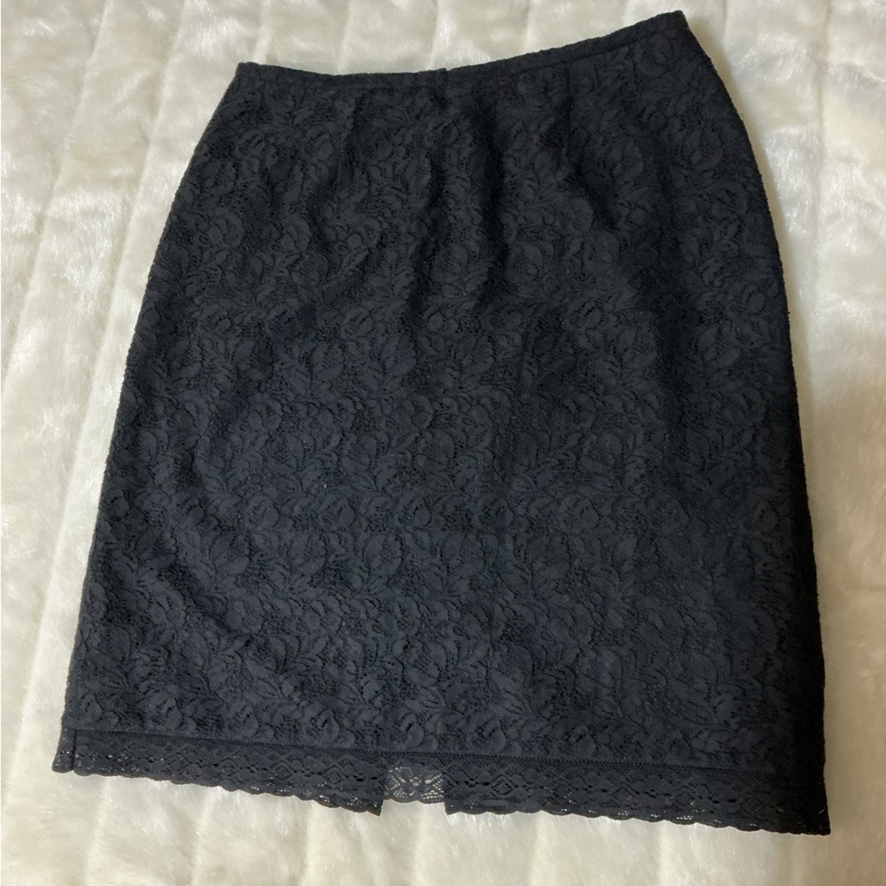 Ann Taylor Black Lace Pencil Skirt